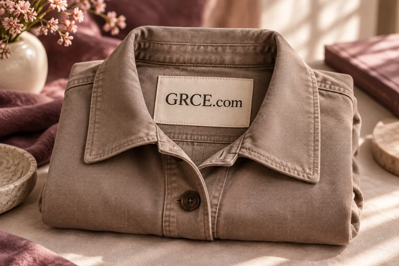 A considered clothing label: illustrative GRCE.com branded application