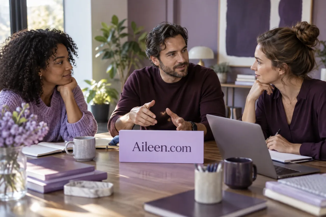 An AI product team in an Aileen.com branded workplace