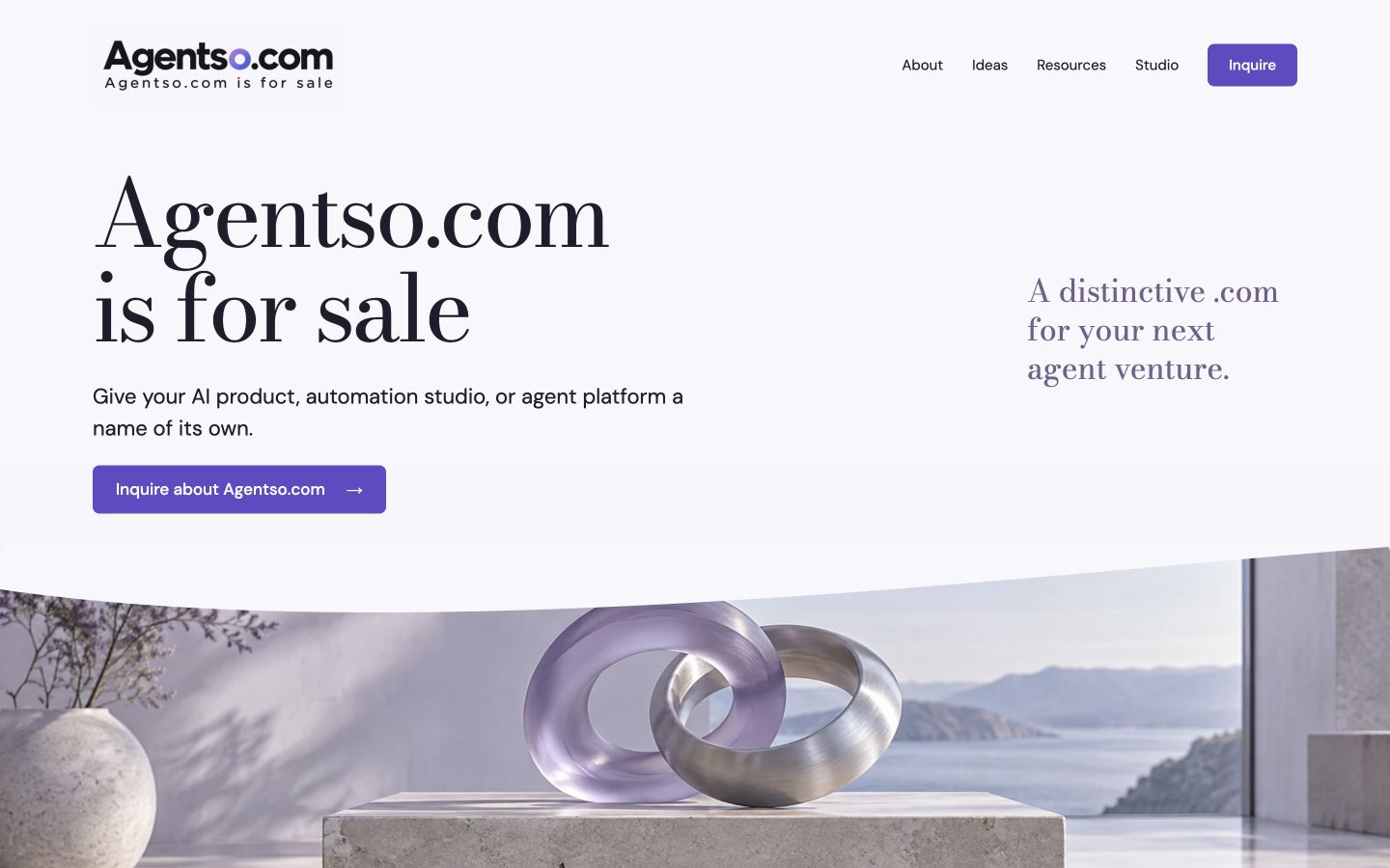 Screenshot of the actual Agentso.com homepage