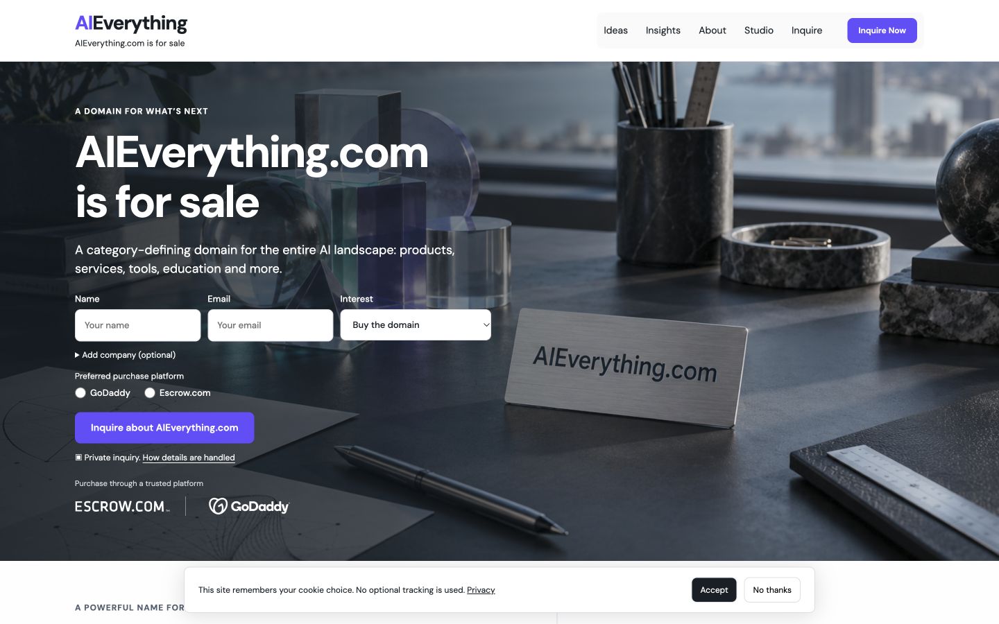 Screenshot of the actual AIEverything.com homepage