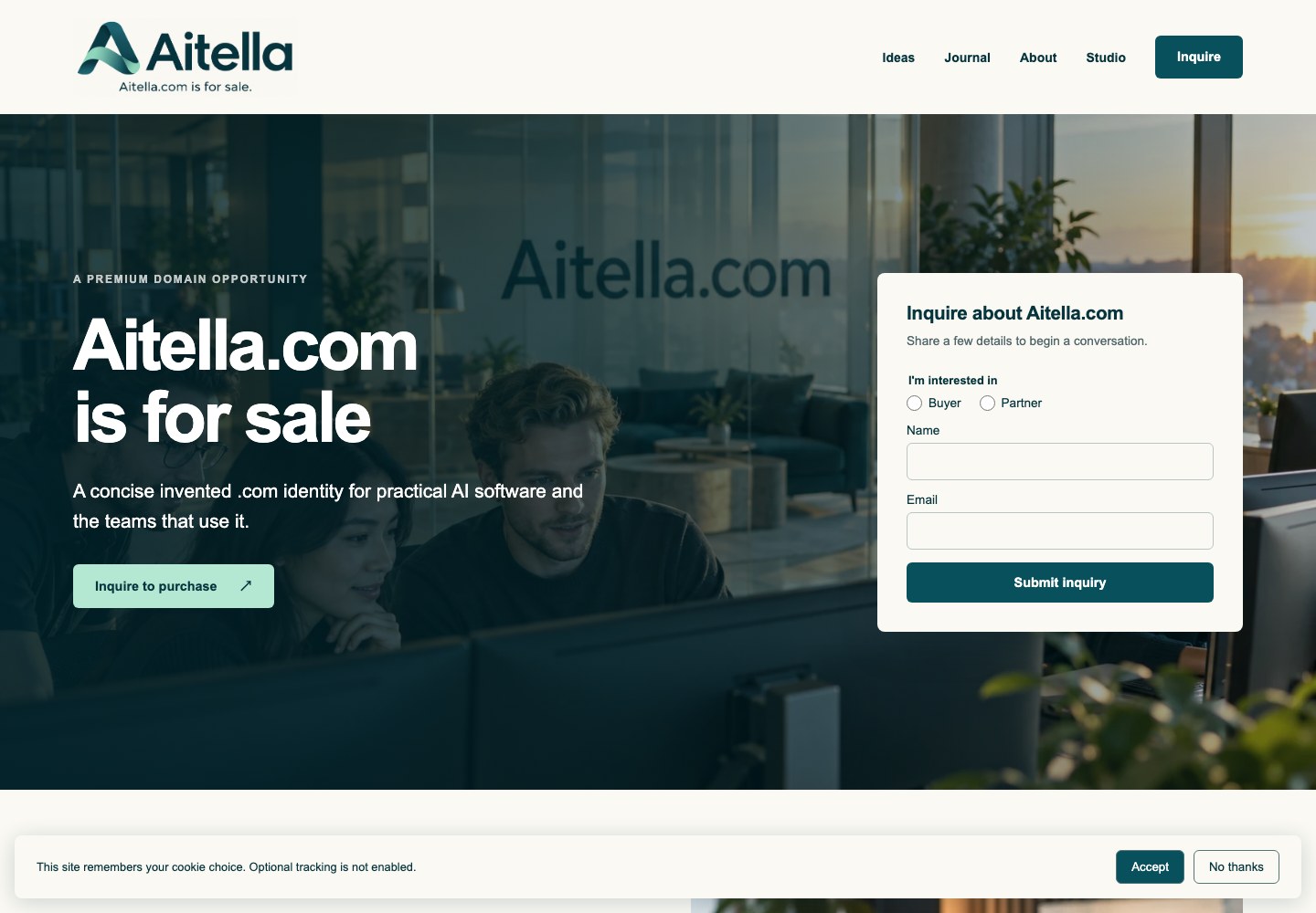 Aitella.com current website preview