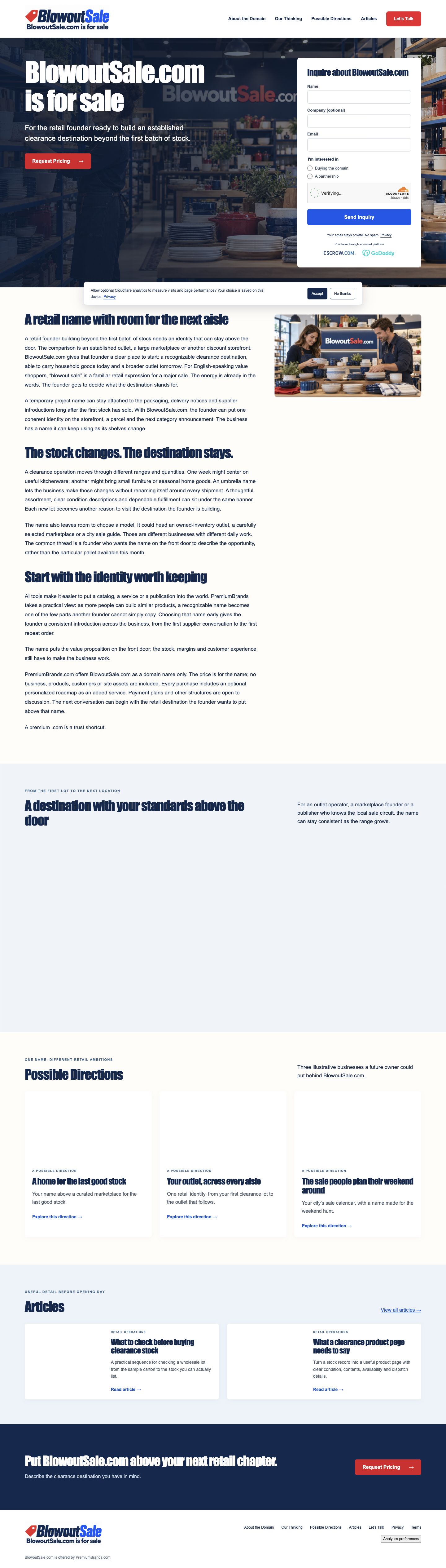 BlowoutSale.com current website preview