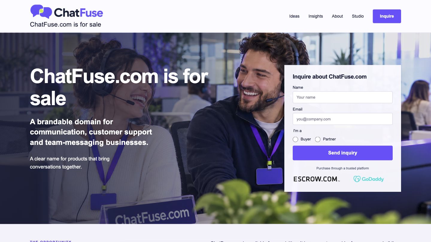 ChatFuse.com current website preview