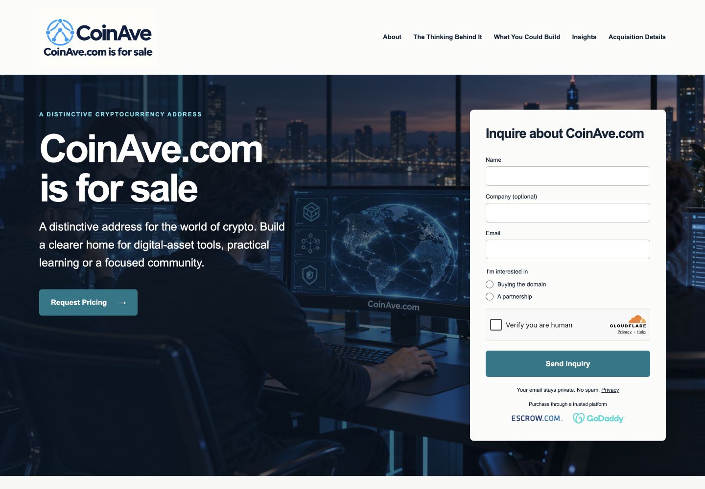 CoinAve.com current website preview