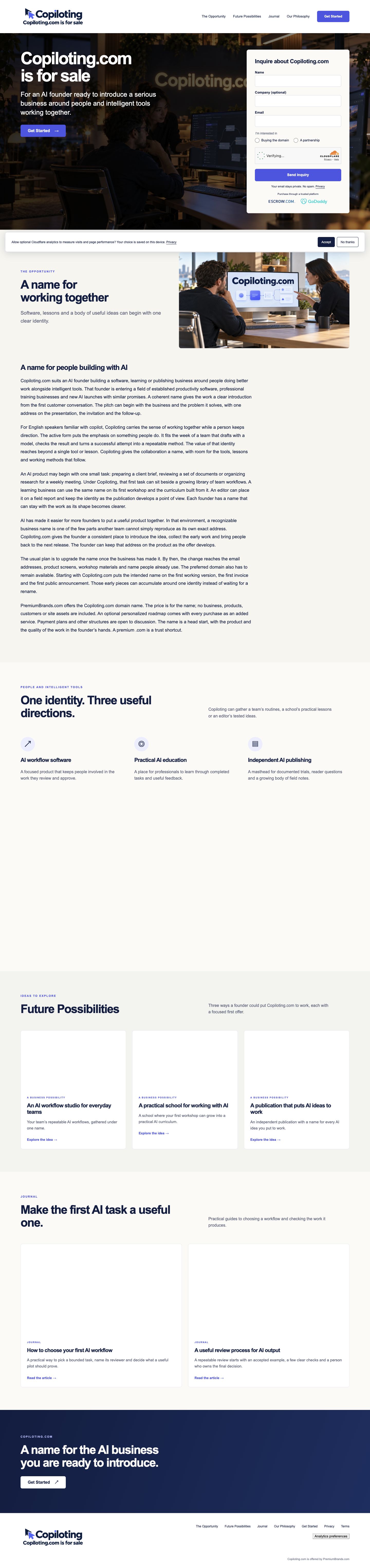 Copiloting.com current website preview