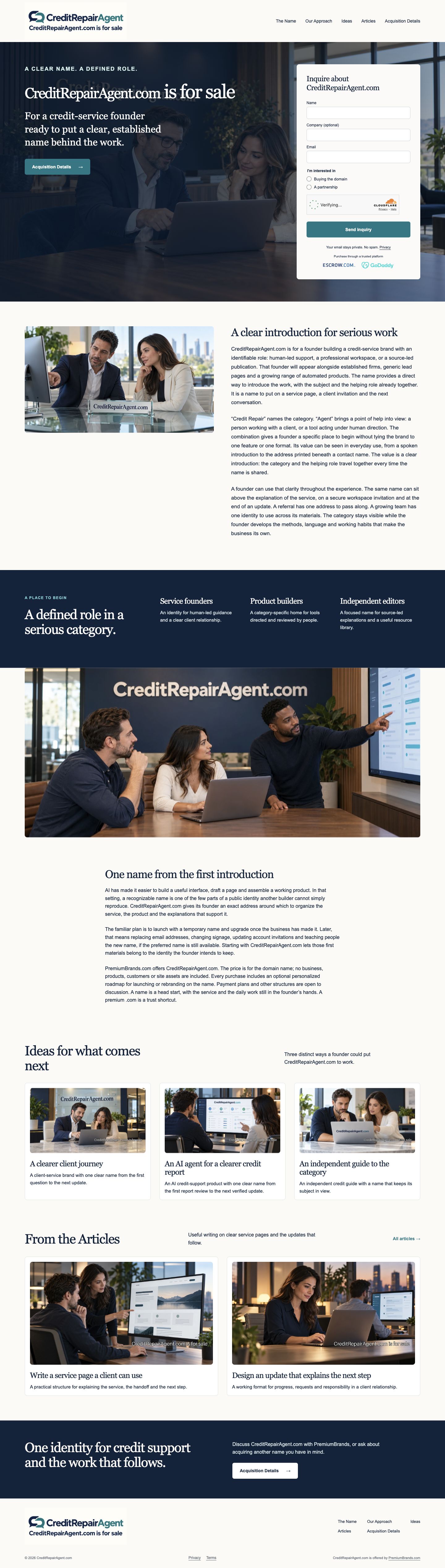 CreditRepairAgent.com current website preview