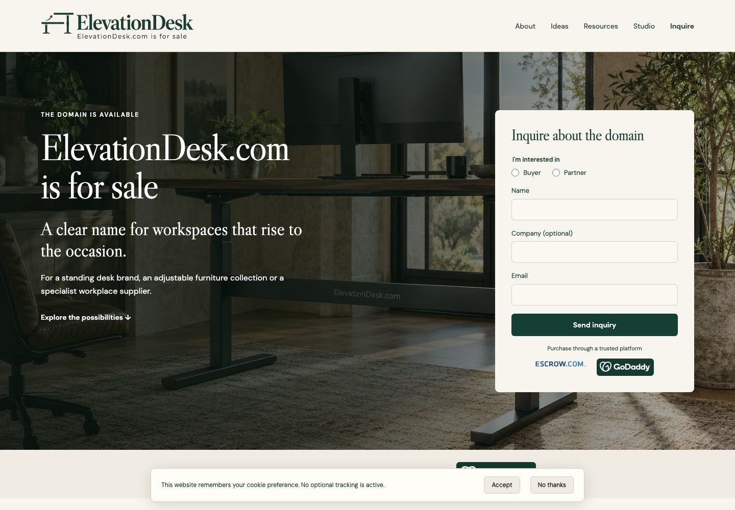 ElevationDesk.com current website preview