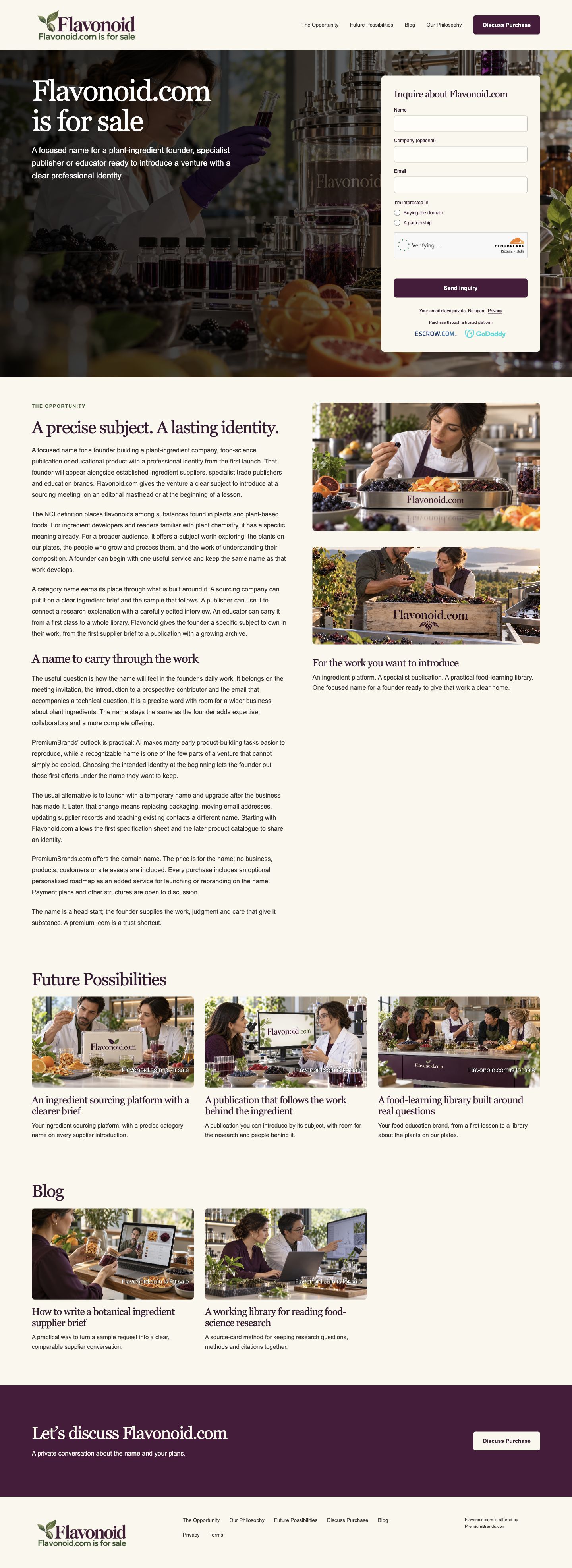 Flavonoid.com current website preview