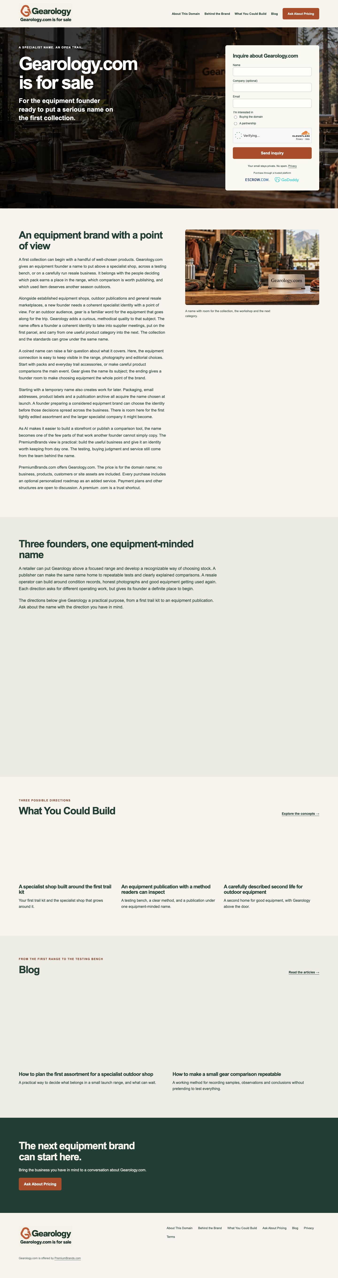 Gearology.com current website preview