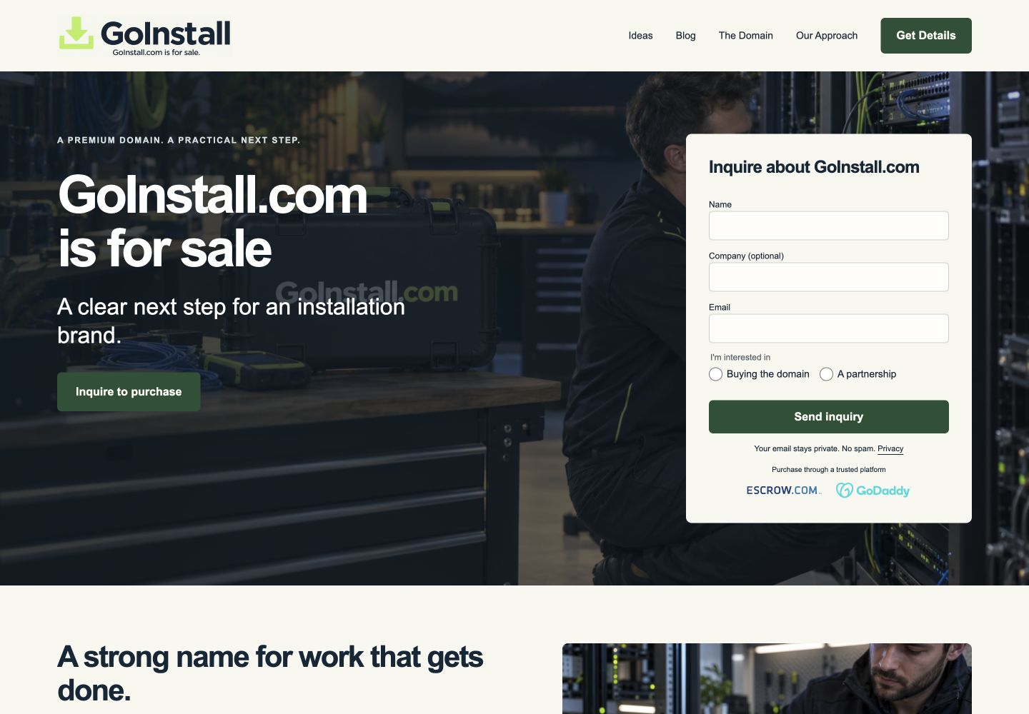 GoInstall.com current website preview