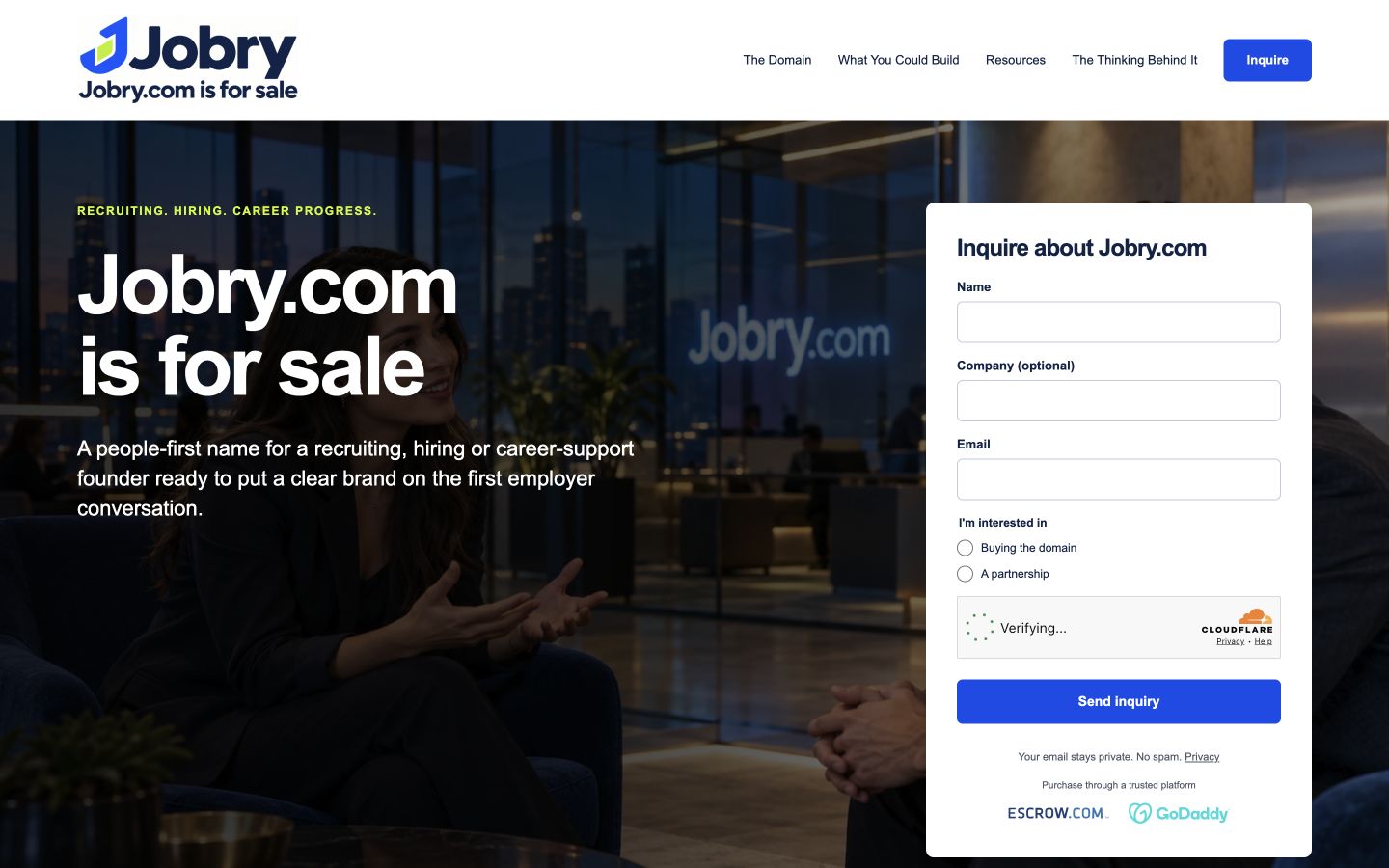 Jobry.com homepage screenshot