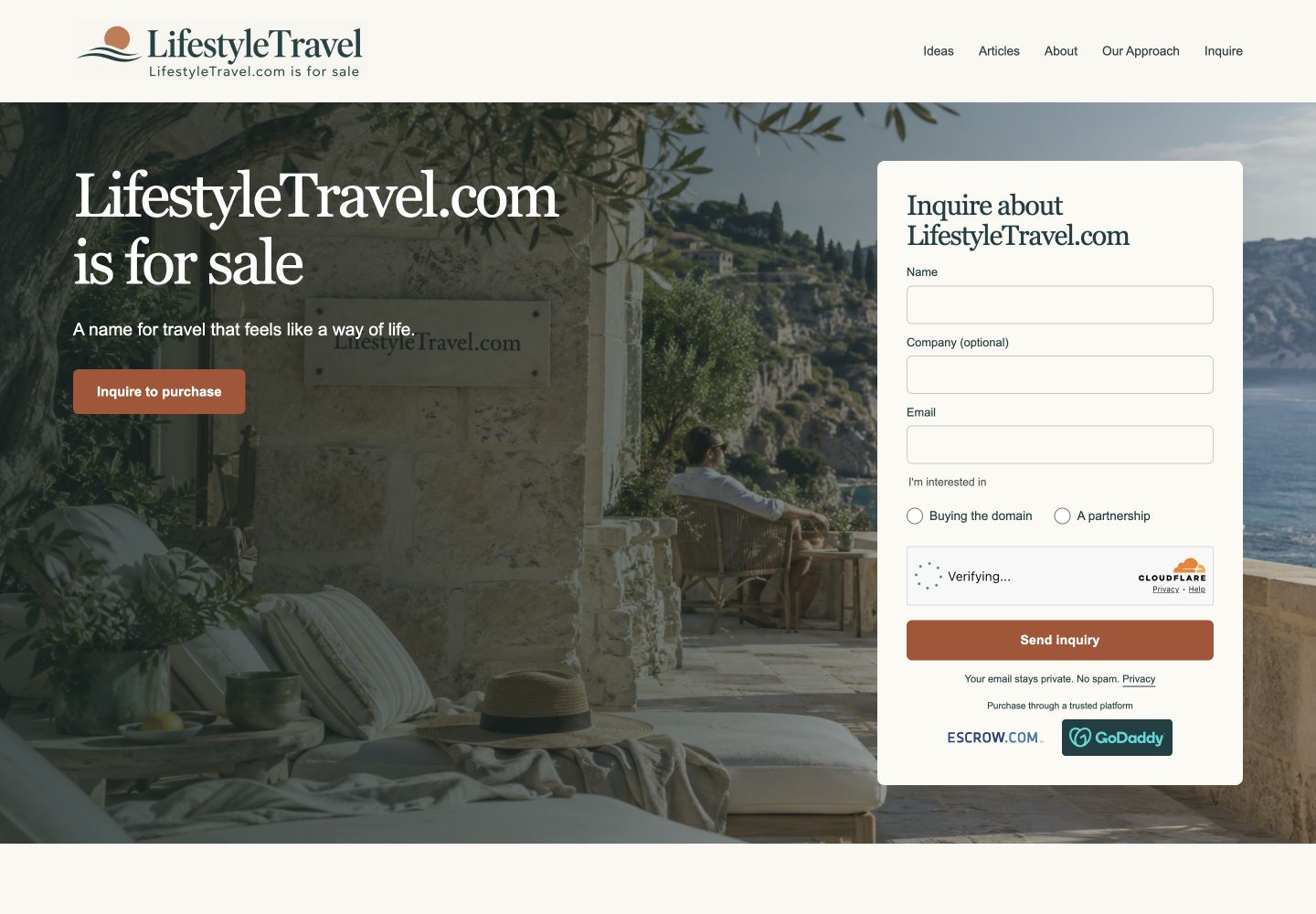 LifestyleTravel.com current website preview