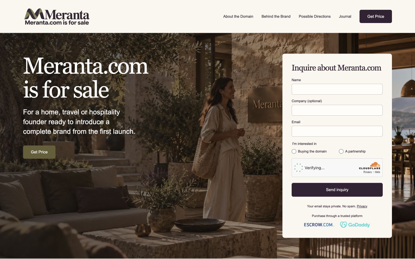 Meranta.com homepage screenshot