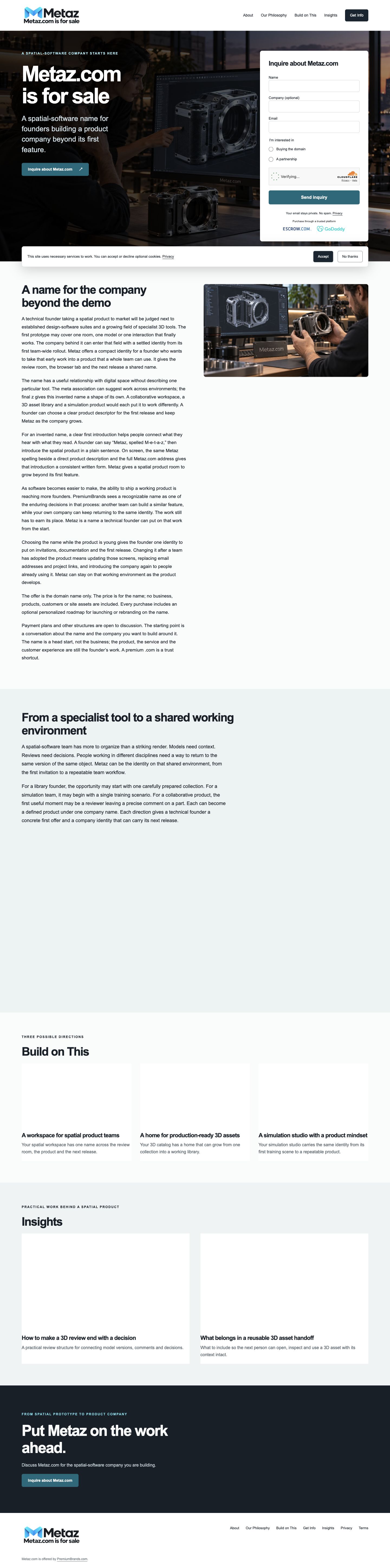 Metaz.com current website preview