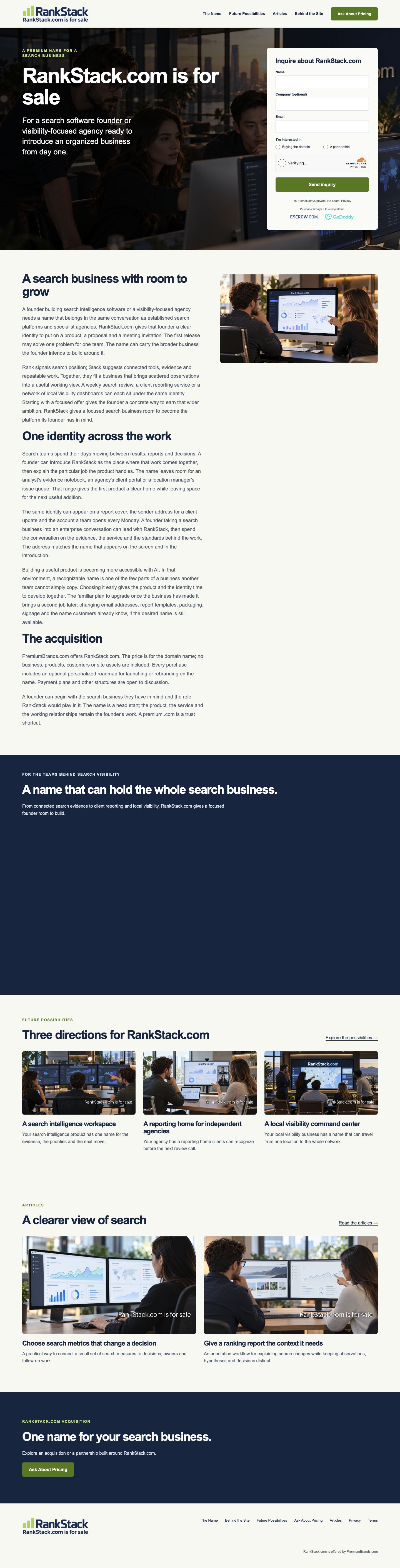 RankStack.com current website preview