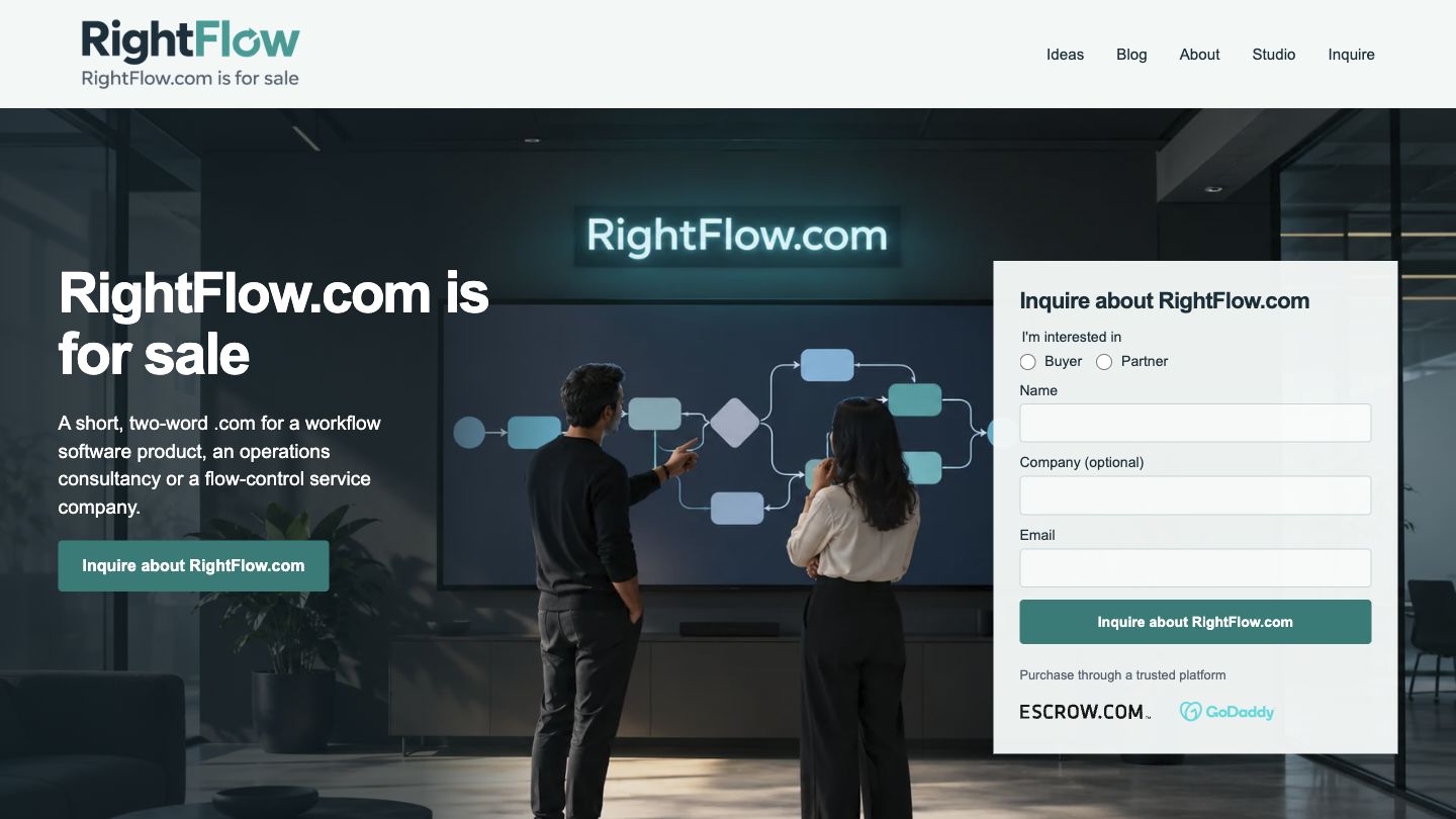 RightFlow.com current website preview