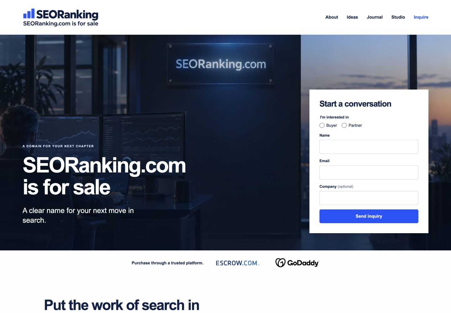 SEORanking.com current website preview