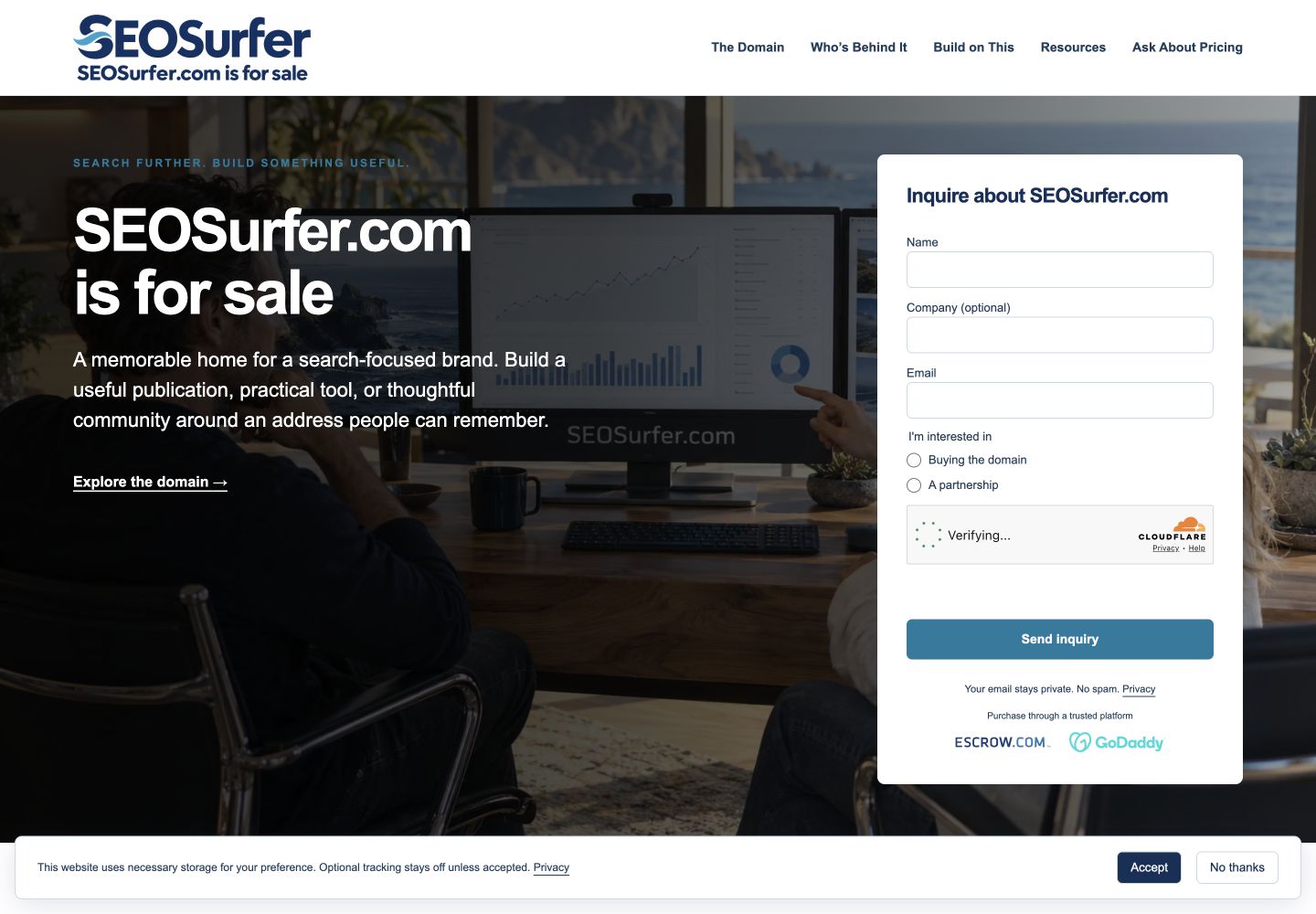 SEOSurfer.com current website preview