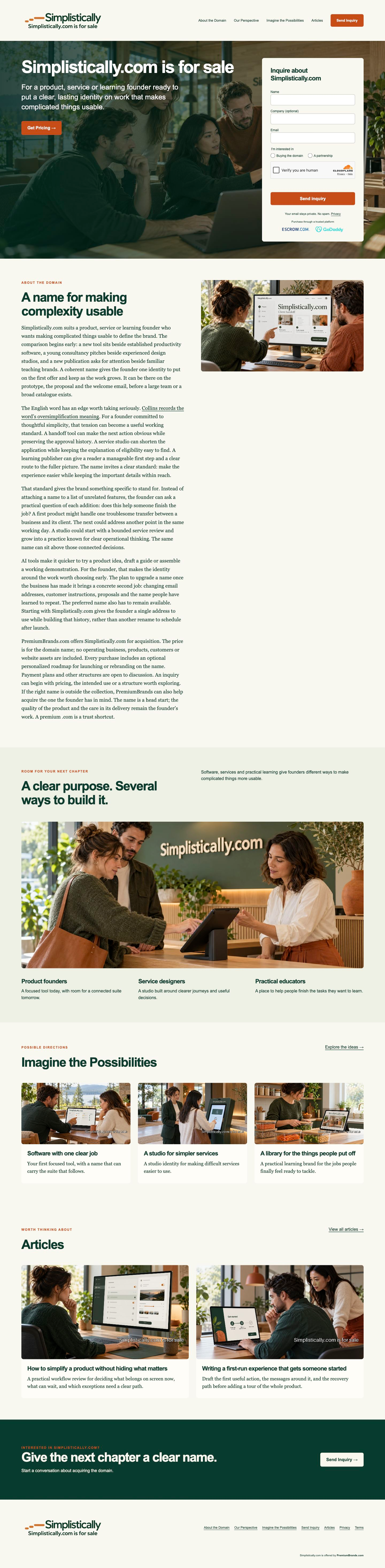 Simplistically.com current website preview