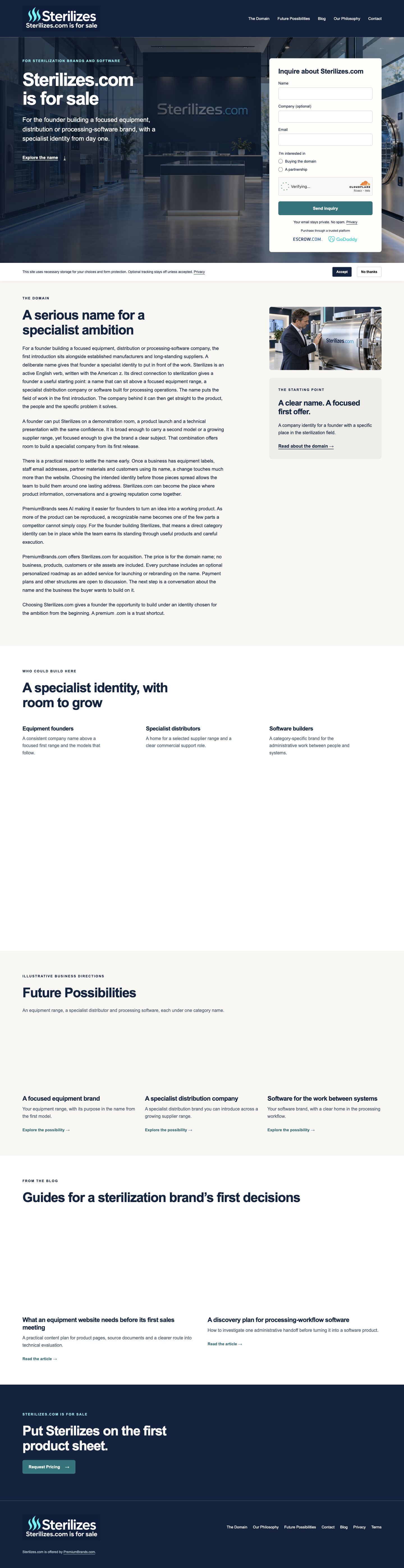 Sterilizes.com current website preview