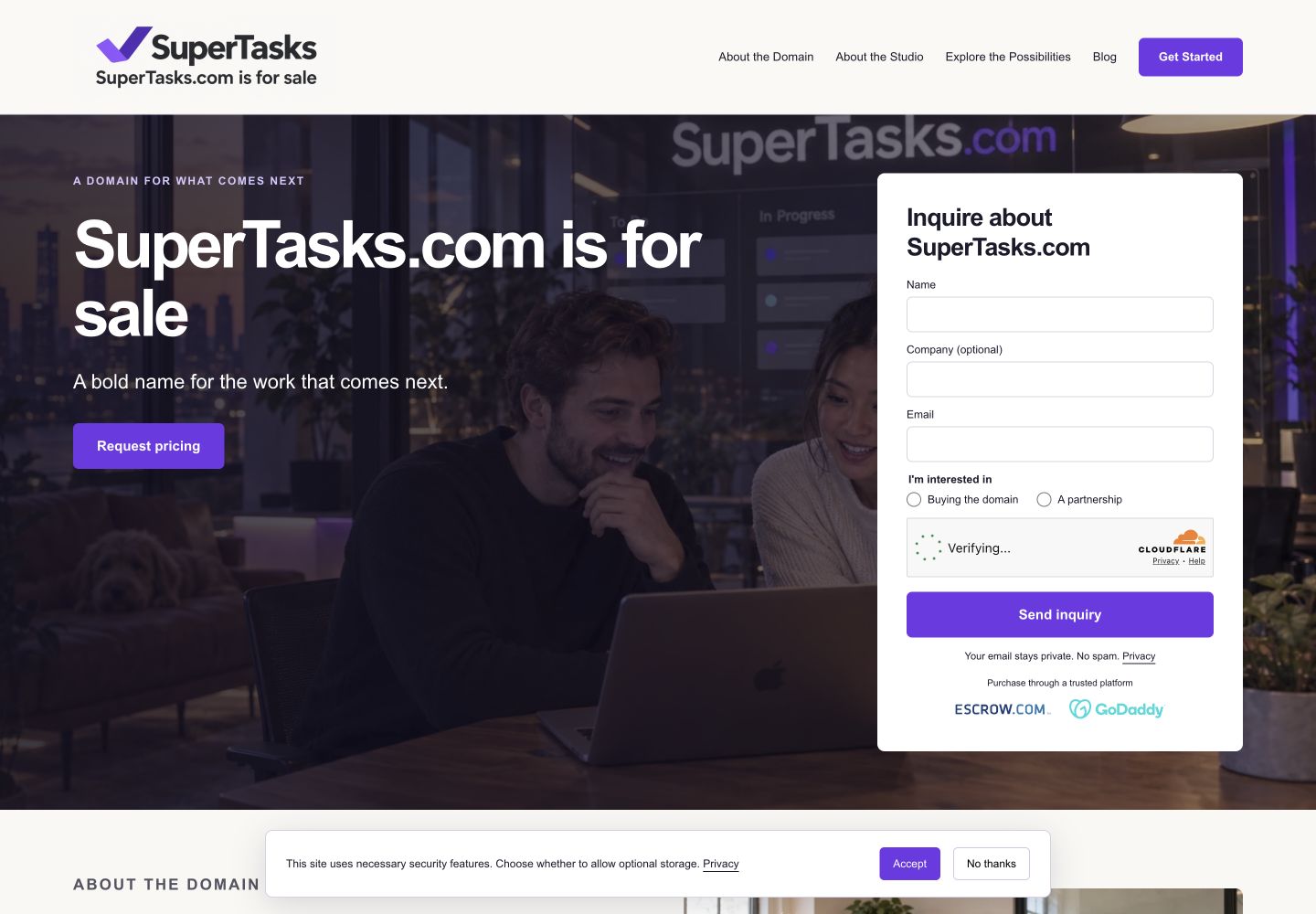 SuperTasks.com current website preview