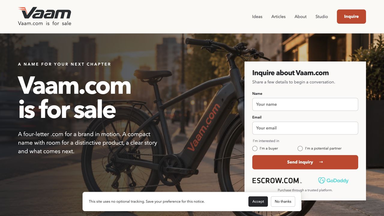 Vaam.com current website preview