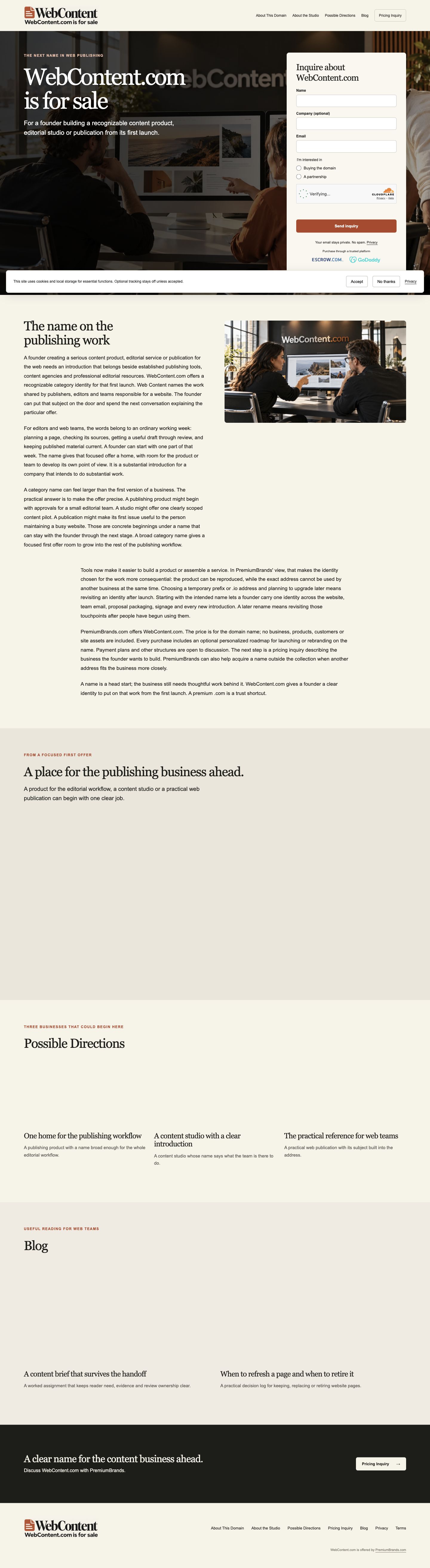 WebContent.com current website preview