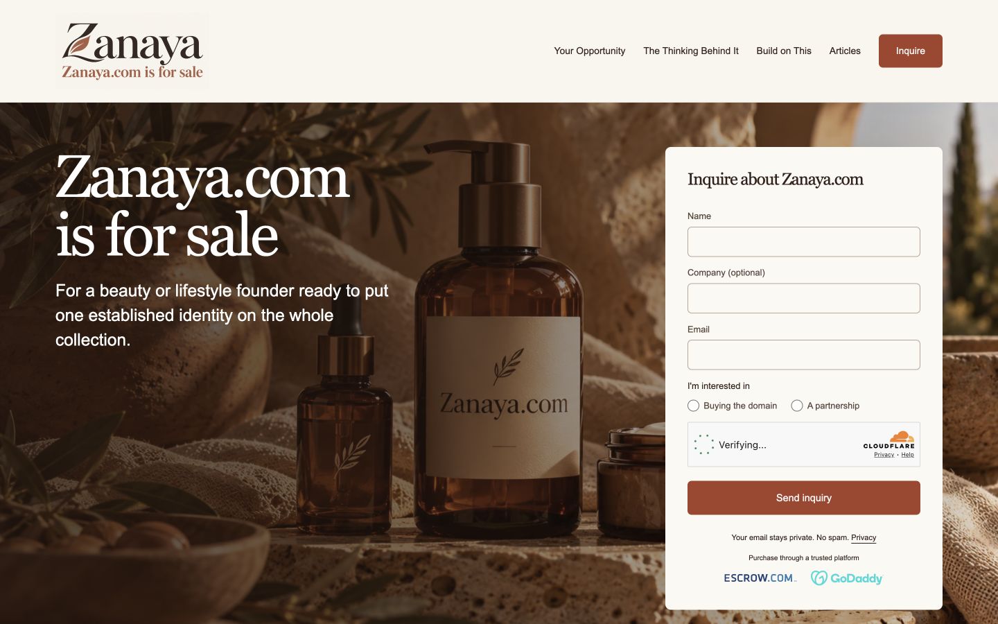 Zanaya.com homepage screenshot
