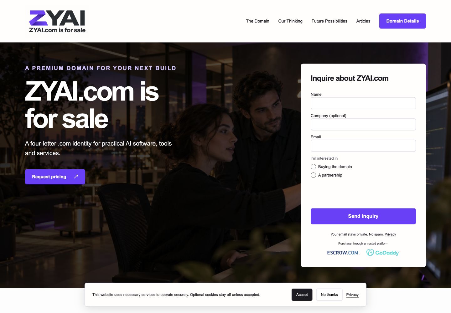 ZYAI.com current website preview